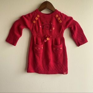 Gagou Tagou Red Knit Dress 24 Months